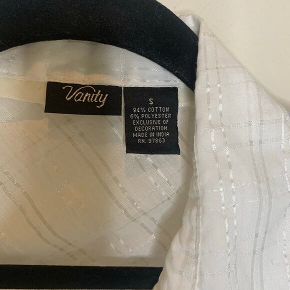 Vanity White Western Snap Front Shirt Sz Small - Picture 8 of 8